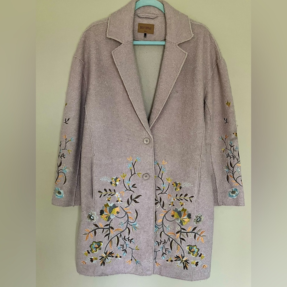 DRIFTWOOD Embroidered Lavender Floral Women's Coat
